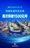 我國快遞年業(yè)務(wù)量首次